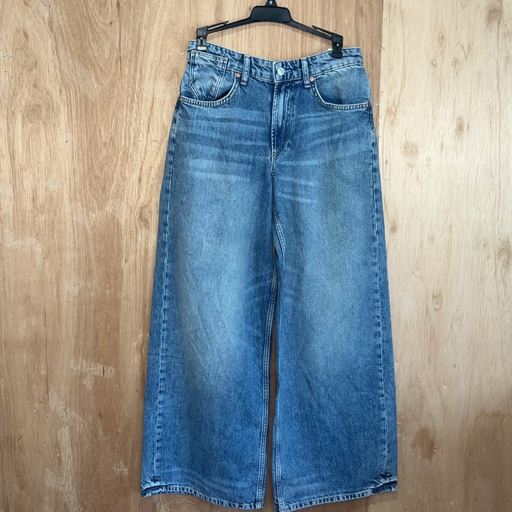 FREE PEOPLE WE THE FREE Waterfalls Baggy Wide Leg Jeans, 25 S - Picture 3 of 15